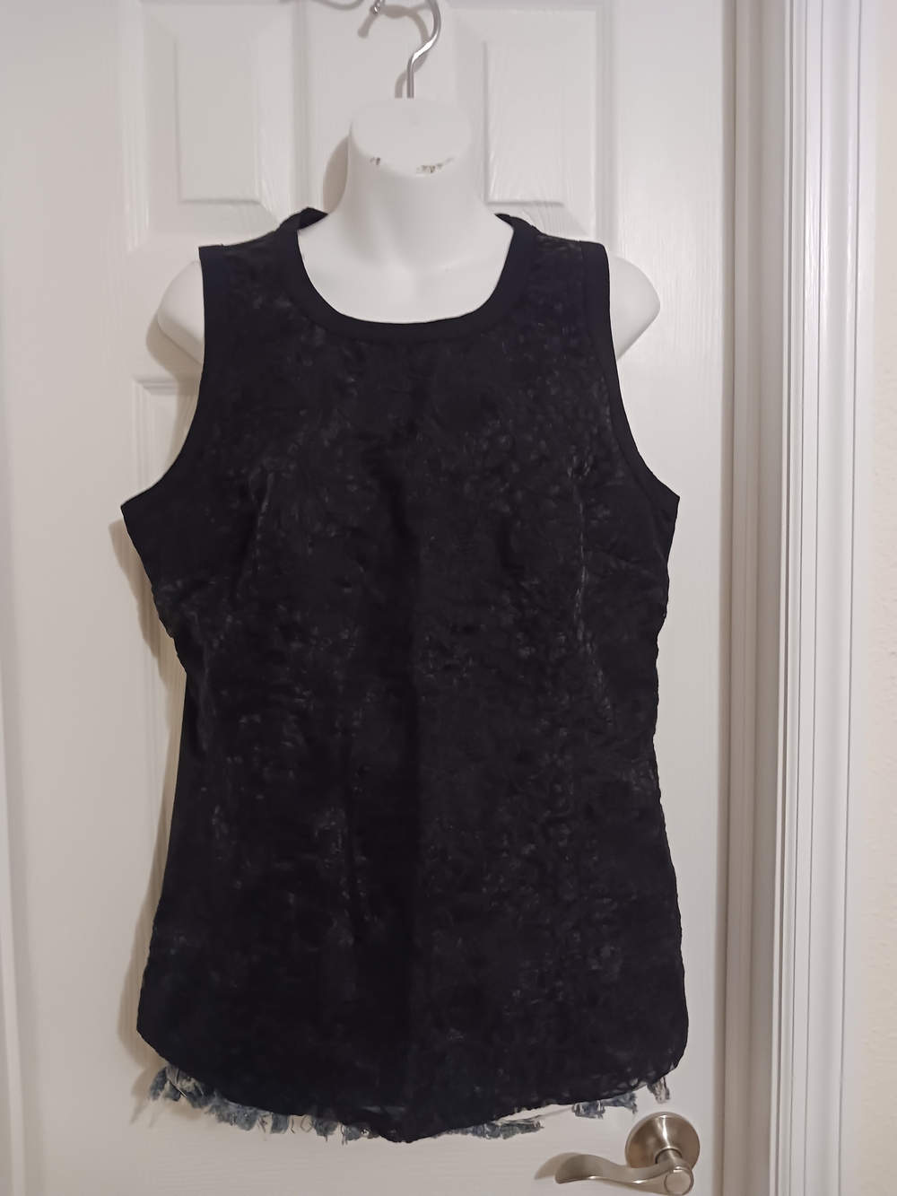 Van Heusen Black Textured Sleeveless Tank Dressy L/G-NWT